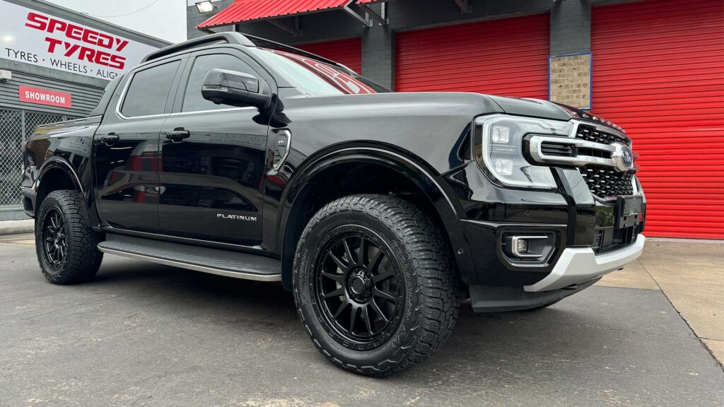 FORD RANGER FITTED WITH AMERICAN OUTLAW SPIKE WHEELS BY SPEEDY TYRES